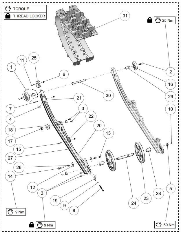 Rail Assembly Wide Track