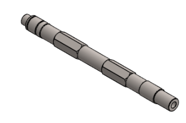 Drive shaft, 1 1/16" Hex, Ti, Wide