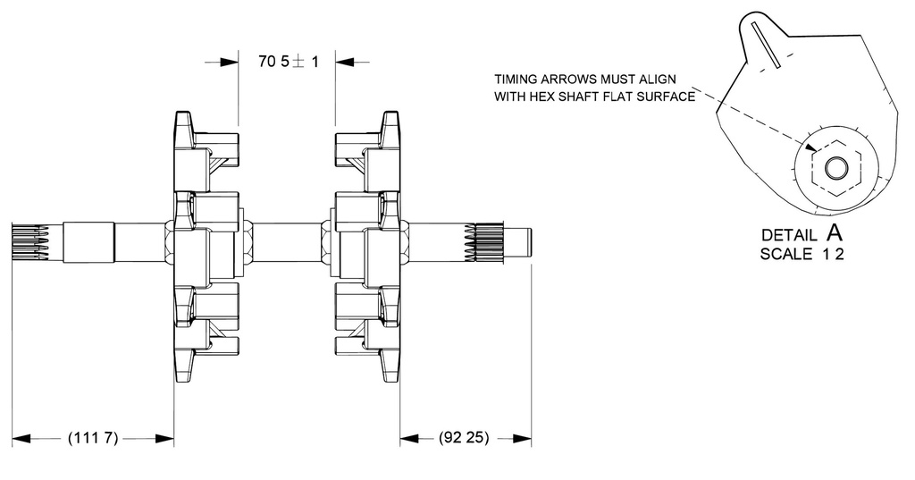 5 Tooth - DRIVE SHAFT ASSEMBLY - Wide