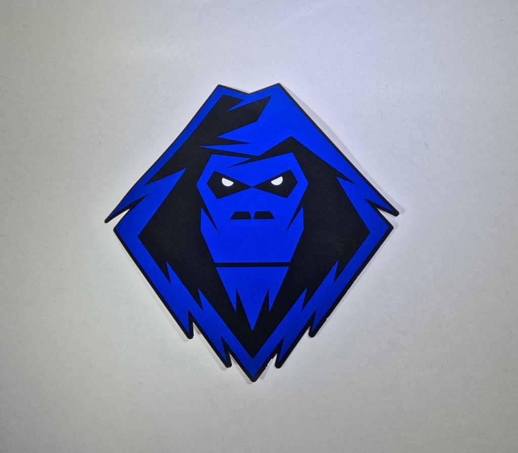 [YPDC1901BL] Decal YETI head - Blue