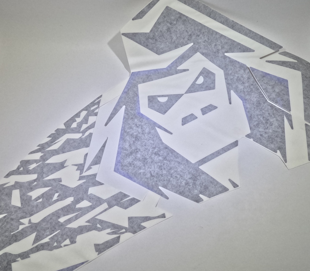 [YPDC3412BL] Decal - YETI Face RH - Blue